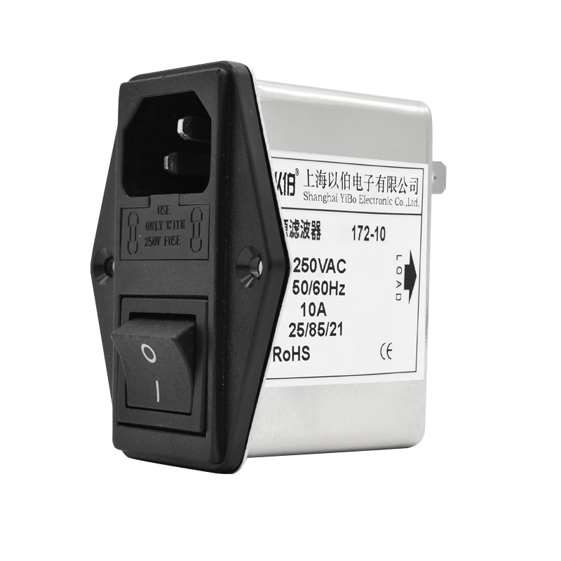 YB172 series with dual fuse and switch type IEC socket power filter