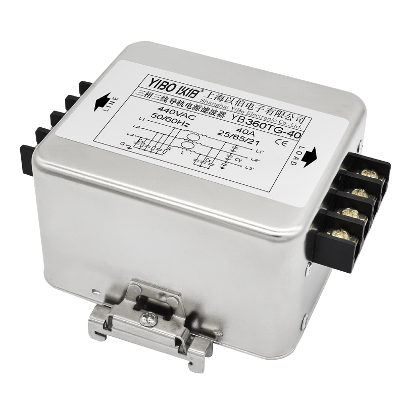 YB360TG Series DIN-Rail Three-Phase Three-Wire Power Filter